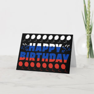 Russia Flag Patriotic Birthday Card