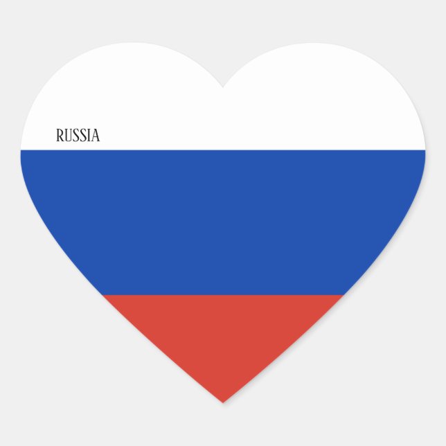 Russia Flag Patriotic Heart Sticker (Front)