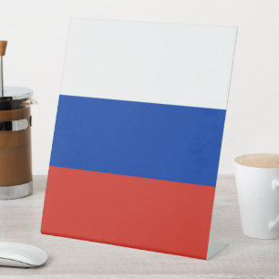 Russia flag pedestal sign