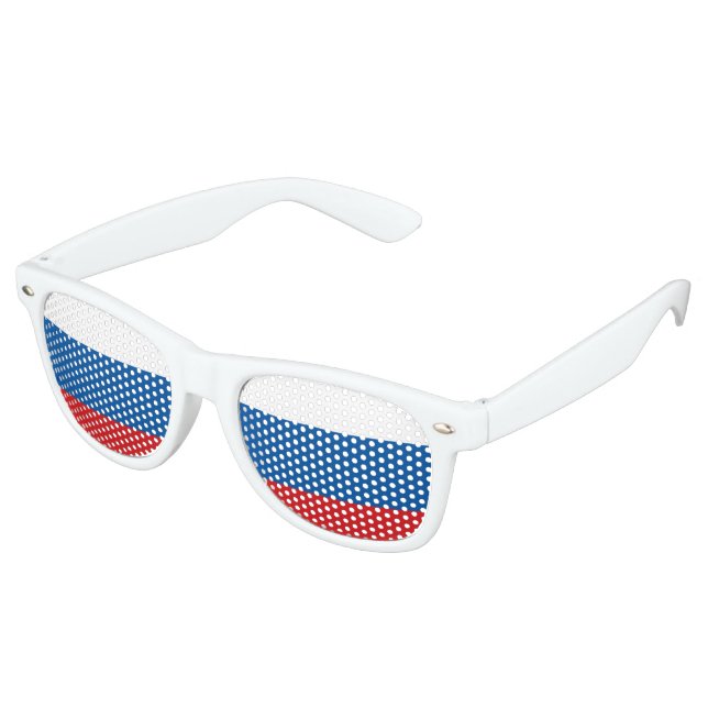 Russia Flag Retro Sunglasses (Angled)