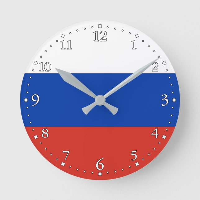 Russia Flag Round Clock (Front)