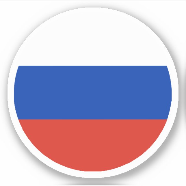 Russia Flag Round Sticker (Front)