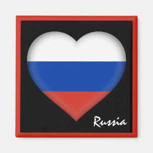 Russia flag & Russian Heart holiday Russia /sports Magnet