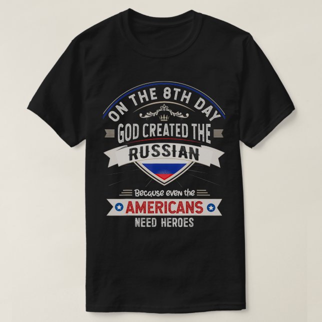 Russia Flag Souvenirs for Russians Men & Women  T-Shirt (Design Front)