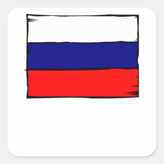 Russia Flag Square Sticker (Front)