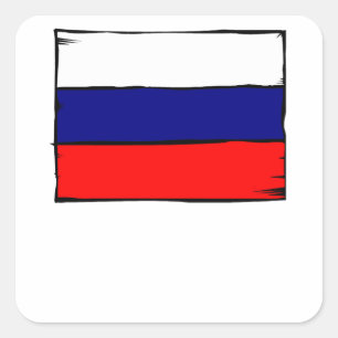 Russia Flag Square Sticker