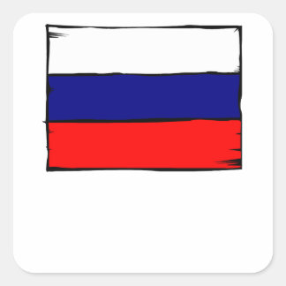 Russia Flag Square Sticker