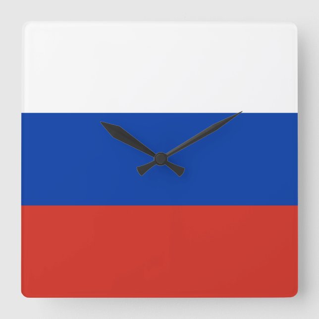 Russia Flag Square Wall Clock (Front)