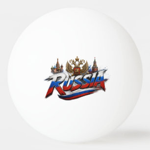 Russia Flag Typography Graphic Design Ping Pong Ball