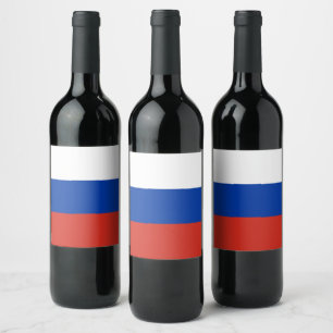 Russia flag wine label