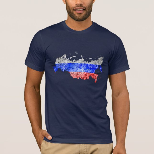 Russia Flagcolor Map T-Shirt (Front)