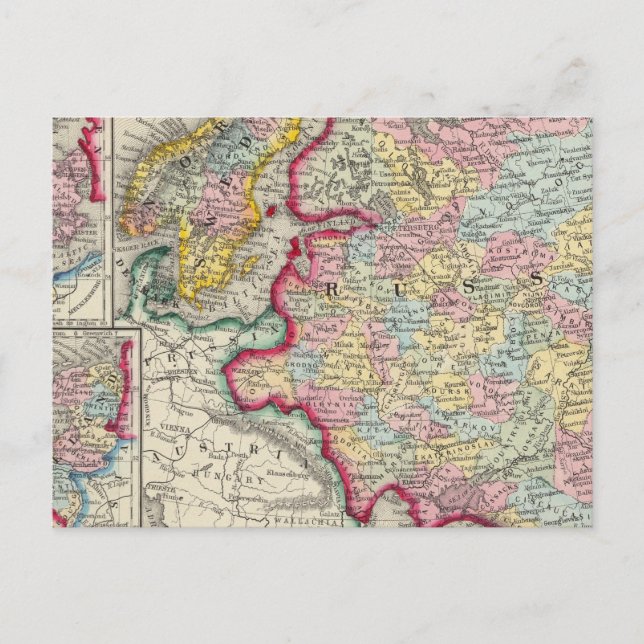 Russia In Europe, Sweden, And Norway Postcard (Front)