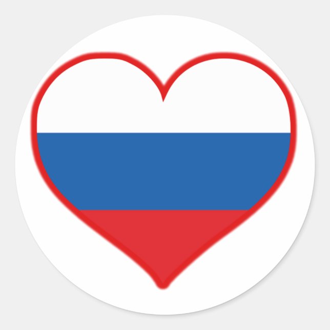 Russia Love Classic Round Sticker (Front)