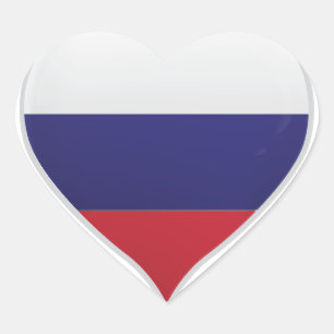 Russia love flag pride heart sticker