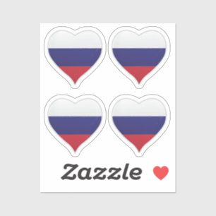 Russia love flag pride heart sticker