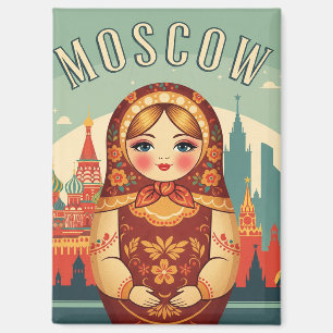 Russia Moscow Matroyshka Doll Travel Magnet
