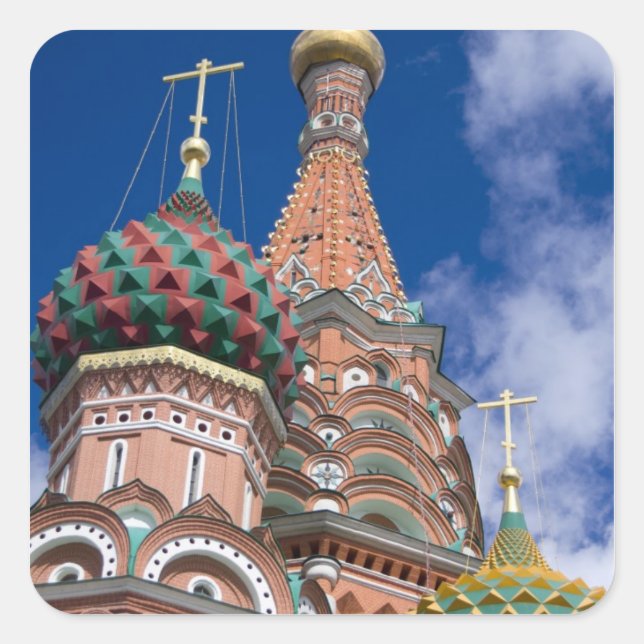Russia, Moscow, Red Square. St. Basil's 5 Square Sticker (Front)