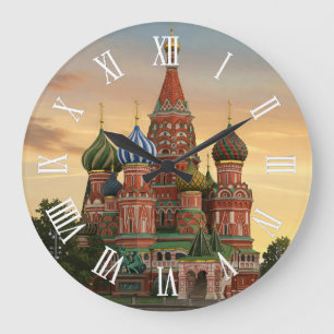 Russia Moscow Travel Large Clock