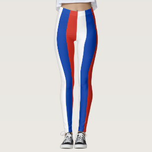 Russia National Flag Colours Vertical Striped Leggings