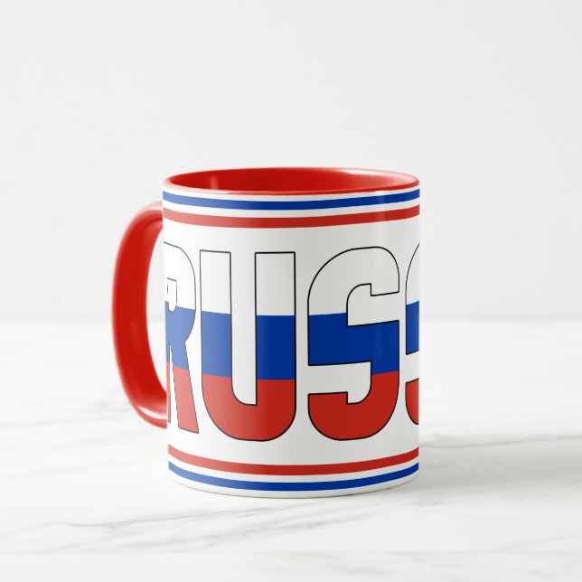 Russia National Flag Patriotic Coffee Mug (Front Left)