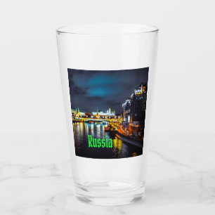 Russia or Russian Federation Moscow At Night Glass