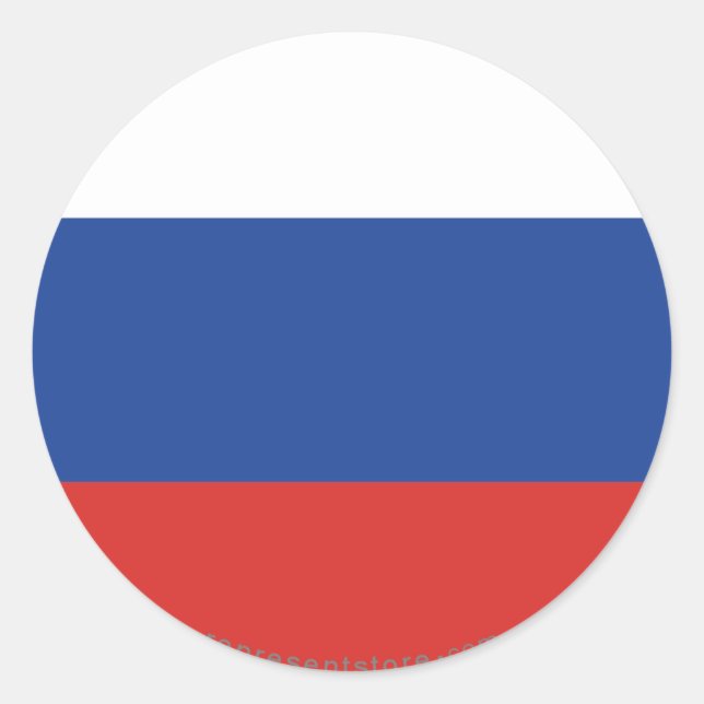 Russia Plain Flag Classic Round Sticker (Front)