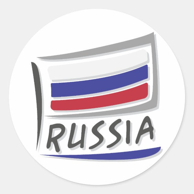 Russia  Pride X Flag  Classic Round Sticker (Front)