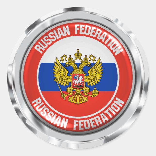 Russia Round Emblem Classic Round Sticker (Front)