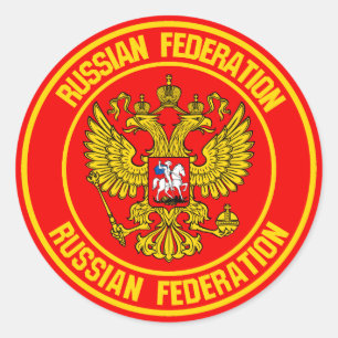 Russia Round Emblem Classic Round Sticker
