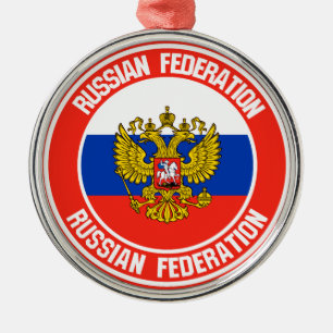 Russia Round Emblem Metal Ornament