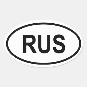 Russia "RUS" Oval Sticker