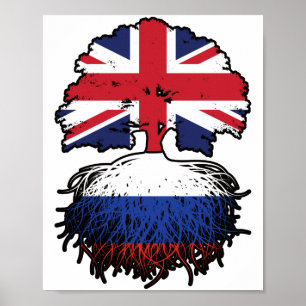 Russia Russian British UK United Kingdom Britain Poster