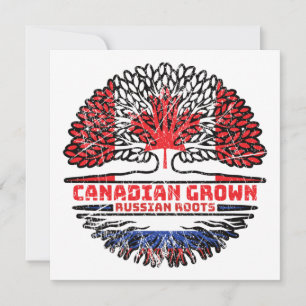 Russia Russian Canadian Canada Tree Roots Flag Card