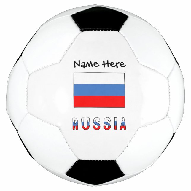 Russia Russian Flag Black Personalisation  Soccer Ball (Front)