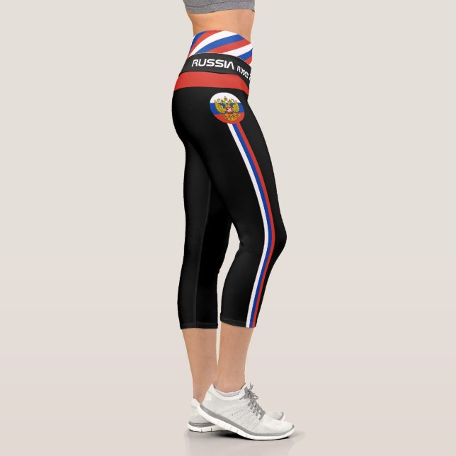 Russia & Russian Flag fashion, Fitness, Sports Cap Capri Leggings (Right)