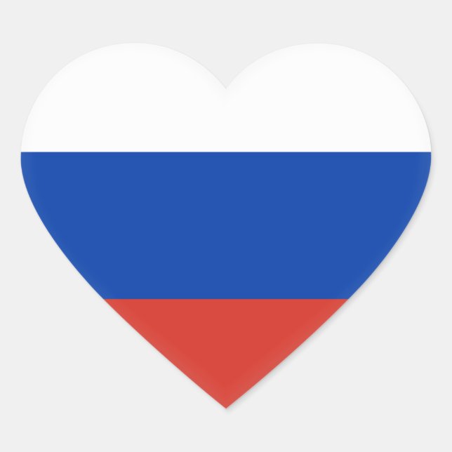 Russia (Russian) Flag Heart Sticker (Front)