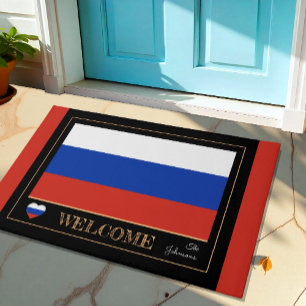 Russia & Russian Flag house mats, sports Welcome Doormat