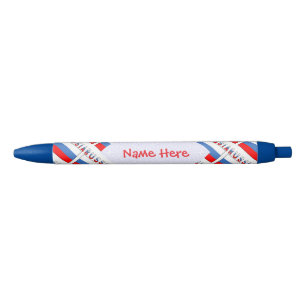 Russia Russian Flag Tiled Red Personalised Black Ink Pen