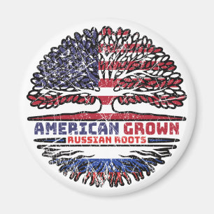 Russia Russian US American USA United States Tree Magnet