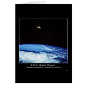 Russia’s Mir Space Station, the Earth and the Moon