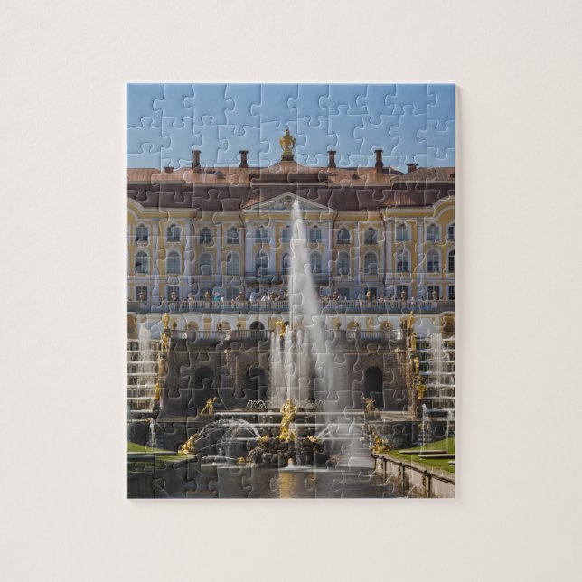 Russia, Saint Petersburg, Peterhof, Grand Palace Jigsaw Puzzle (Vertical)