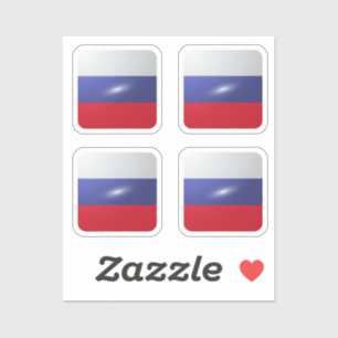 Russia square glossy flag