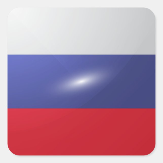 Russia square glossy flag sticker (Front)