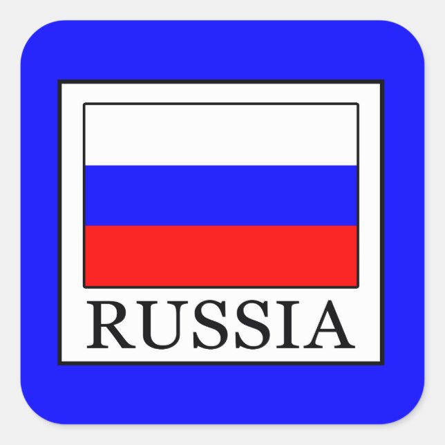 Russia Square Sticker (Front)