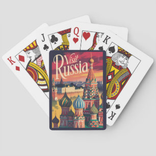 Russia St Basil's Cathedral Illustration Travel Playing Cards