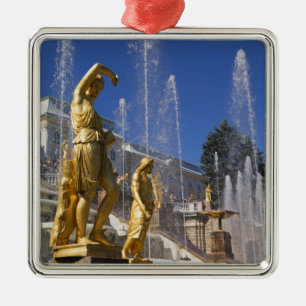 Russia, St. Petersburg, Golden statues in the Metal Tree Decoration
