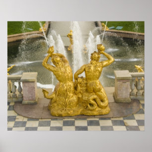 Russia, St. Petersburg. Samson fountain at Poster