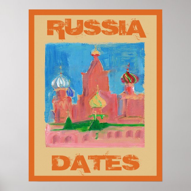Russia Travel Sign, edit text Poster (Front)