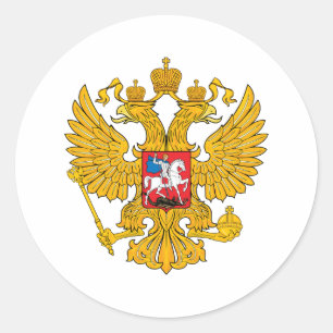 Russia Two Headed Eagle Classic Round Sticker