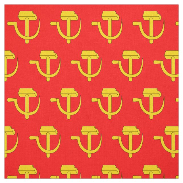 Russia USSR| Soviet Union red flag| Hammer sickle Fabric (Swatch)